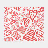 "HandGezeichnet Herzdesign | Whimsisch und romanti Fleecedecke (Vorderseite (Horizontal))