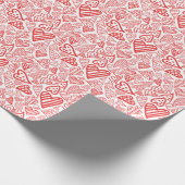 "HandGezeichnet Herzdesign | Whimsisch und romanti Geschenkpapier (Ecke)