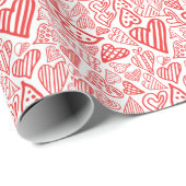 "HandGezeichnet Herzdesign | Whimsisch und romanti Geschenkpapier (Rolleneckpunkt)