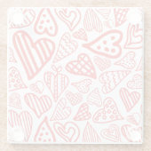 "HandGezeichnet Herzdesign | Whimsisch und romanti Glasuntersetzer (Rückseite)