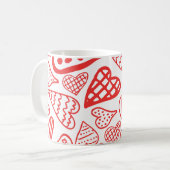"HandGezeichnet Herzdesign | Whimsisch und romanti Kaffeetasse (Vorderseite Links)