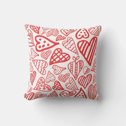 "HandGezeichnet Herzdesign | Whimsisch und romanti Kissen (Vorderseite)