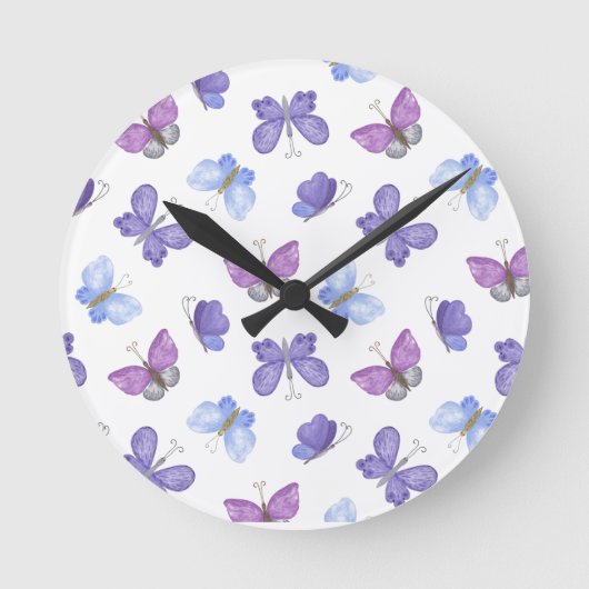 "HandGezeichnet Herzdesign | Whimsisch und romanti Runde Wanduhr (Vorderseite)