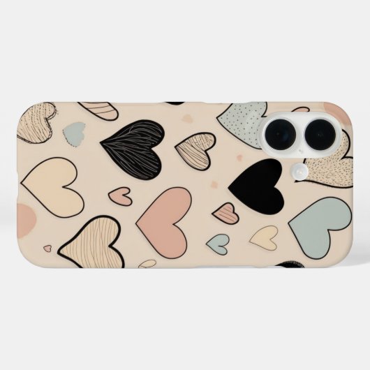 HandGezeichnet Herzen Case-Mate iPhone Hülle (Rückseite (Horizontal))