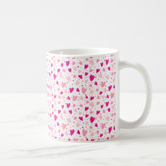HandGezeichnet Herzmuster Kaffeetasse (Rechts)
