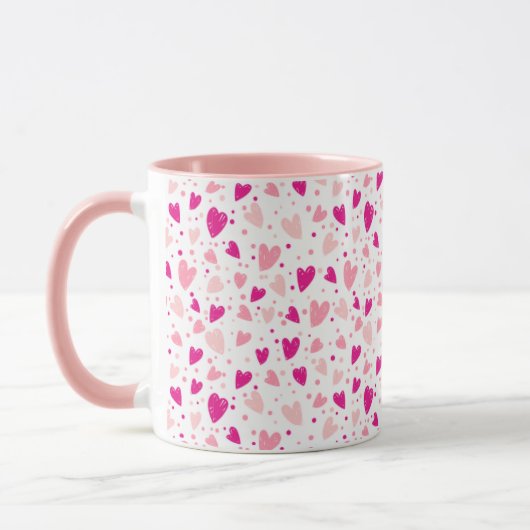 HandGezeichnet Herzmuster Tasse (Links)
