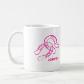 HandGezeichnet Hufeisen | Hot Pink Cowgirl Kaffeetasse (Links)