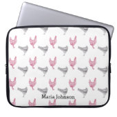 handgezeichnet Hühnermuster| Name anpassen. Laptopschutzhülle (Vorderseite)
