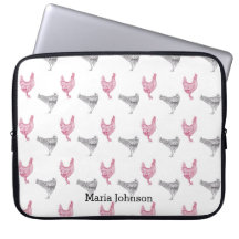 handgezeichnet Hühnermuster| Name anpassen.