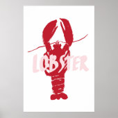 Handgezeichnet Hummer mit handgeschriebenem Text Poster (Vorne)