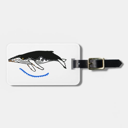 Handgezeichnet - Humpback WHALE - Wildlife - Gepäckanhänger (Vorderseite horizontal)