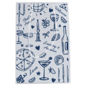 HandGezeichnet Illustrierte Hochzeitsgeschenktasch Mittlere Geschenktüte (Vorderseite)