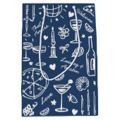 HandGezeichnet Illustrierte Hochzeitsgeschenktasch Mittlere Geschenktüte (Vorderseite)