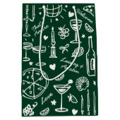 HandGezeichnet Illustrierte Hochzeitsgeschenktasch Mittlere Geschenktüte (Vorderseite)