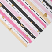 Handgezeichnet Imitate Gold Hearts & Stripes Muste Seidenpapier (Ausschnitt)