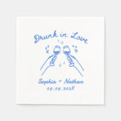 Handgezeichnet in Liebe Personalisierte Hochzeit B Serviette (Vorderseite)