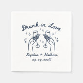 Handgezeichnet in Liebe Personalisierte Hochzeit B Serviette (Vorderseite)