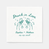 Handgezeichnet in Liebe Personalisierte Hochzeit B Serviette (Vorderseite)