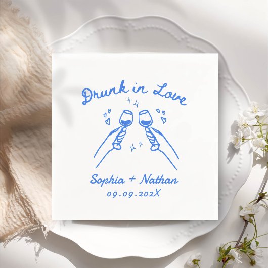 Handgezeichnet in Liebe Personalisierte Hochzeit B Serviette