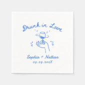 Handgezeichnet in Liebe Personalisierte Hochzeit B Serviette (Vorderseite)