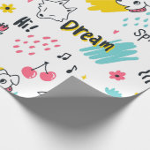 Handgezeichnet in süßer Farbe Geschenkpapier (Ecke)