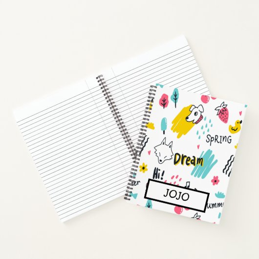 Handgezeichnet in süßer Farbe Notizblock (Innenseite)
