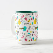 Handgezeichnet in süßer Farbe Zweifarbige Tasse (Vorderseite Links)