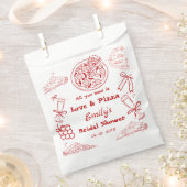 Handgezeichnet ist Liebe & Pizza Brautparty Geschenktütchen (Ausgeschnitten)