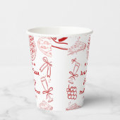 Handgezeichnet ist Liebe & Pizza Brautparty Pappbecher (Links)