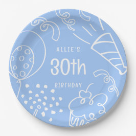 Handgezeichnet jedes Alter Geburtstagsballon Niedl Pappteller