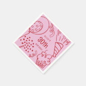 Handgezeichnet jedes Alter Geburtstagsparty Ballon Serviette (Ecke)