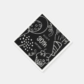 Handgezeichnet jedes Alter Geburtstagsparty Schwar Serviette (Ecke)