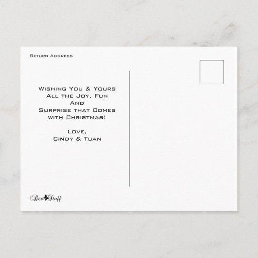 HandGezeichnet Joy to World Minimalistisch Christm Postkarte (Rückseite)