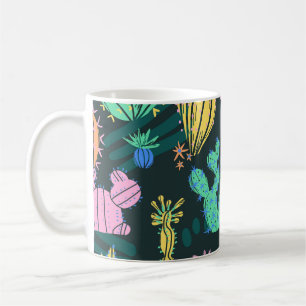 Handgezeichnet Kaktus: Skandinavien nahtlos. Kaffeetasse