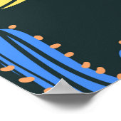 Handgezeichnet Kaktus: Skandinavien nahtlos. Poster (Ecke)