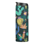 Handgezeichnet Kaktus: Skandinavien nahtlos. Thermosbecher (Nach rechts gedreht)