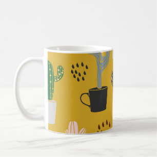 HandGezeichnet Kaktus Vintages Muster Kaffeetasse