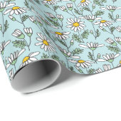 HandGezeichnet Kamillenmuster. Geschenkpapier (Rolleneckpunkt)