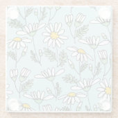 HandGezeichnet Kamillenmuster. Glasuntersetzer (Rückseite)