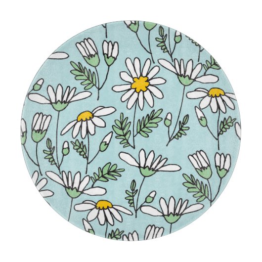 HandGezeichnet Kamillenmuster. Schneidebrett (Vorderseite)