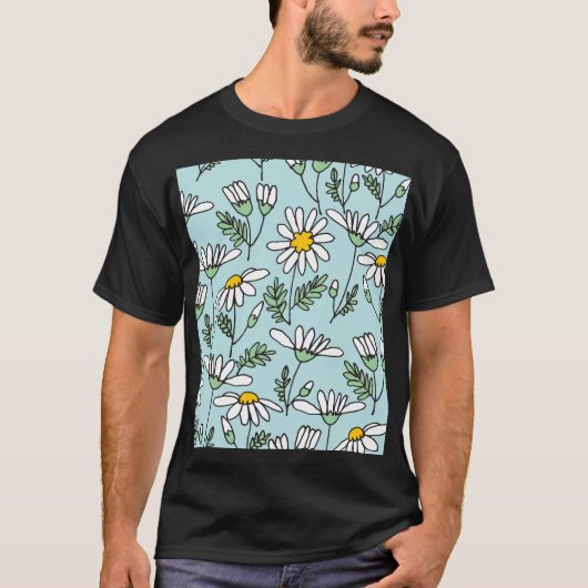 HandGezeichnet Kamillenmuster. T-Shirt (Vorderseite)