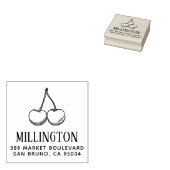 Handgezeichnet Kirschen Familienname und Rücksende Gummistempel (Stempel)