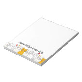 HandGezeichnet Kitty Modern Cat mit Individuelle N Notizblock (Rotiert)