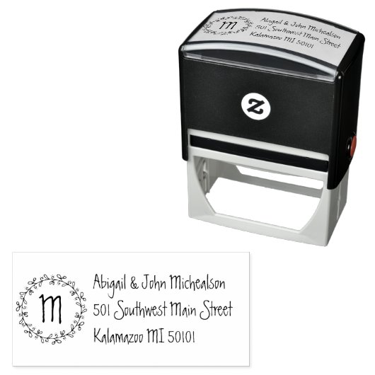HandGezeichnet Kleider + Name-Anschrift des Monogr Permastempel (Beispiel)