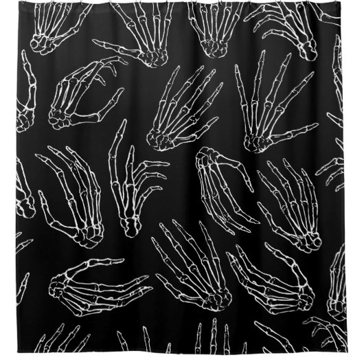 HandGezeichnet Knochen, Stilhintergrund. Duschvorhang (Vorderseite)