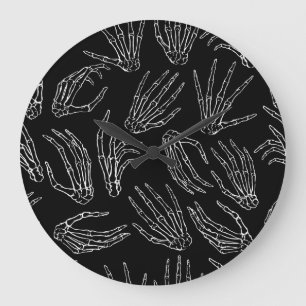 HandGezeichnet Knochen, Stilhintergrund. Große Wanduhr