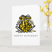 Handgezeichnet - Korroberer Frosch - Wildlife card Karte (Gelbe Blume)