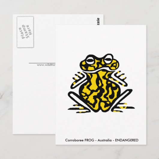 Handgezeichnet - Korroboree FROG - Natur - Amphibi Postkarte (Vorne/Hinten)