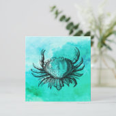 HandGezeichnet Krabbe (Beach Scene) (Sea Creature) Karte (Stehend Vorderseite)