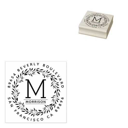 Handgezeichnet Kranz | Benutzerdefinierte erste Rü Gummistempel (Stempel)